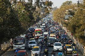 Traffic congestion in Nepal